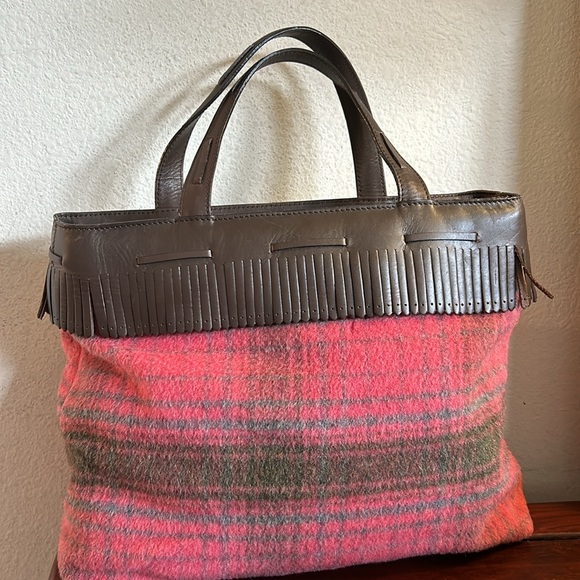 Cole Haan Leather and Wool Satchel - Picture 3 of 9